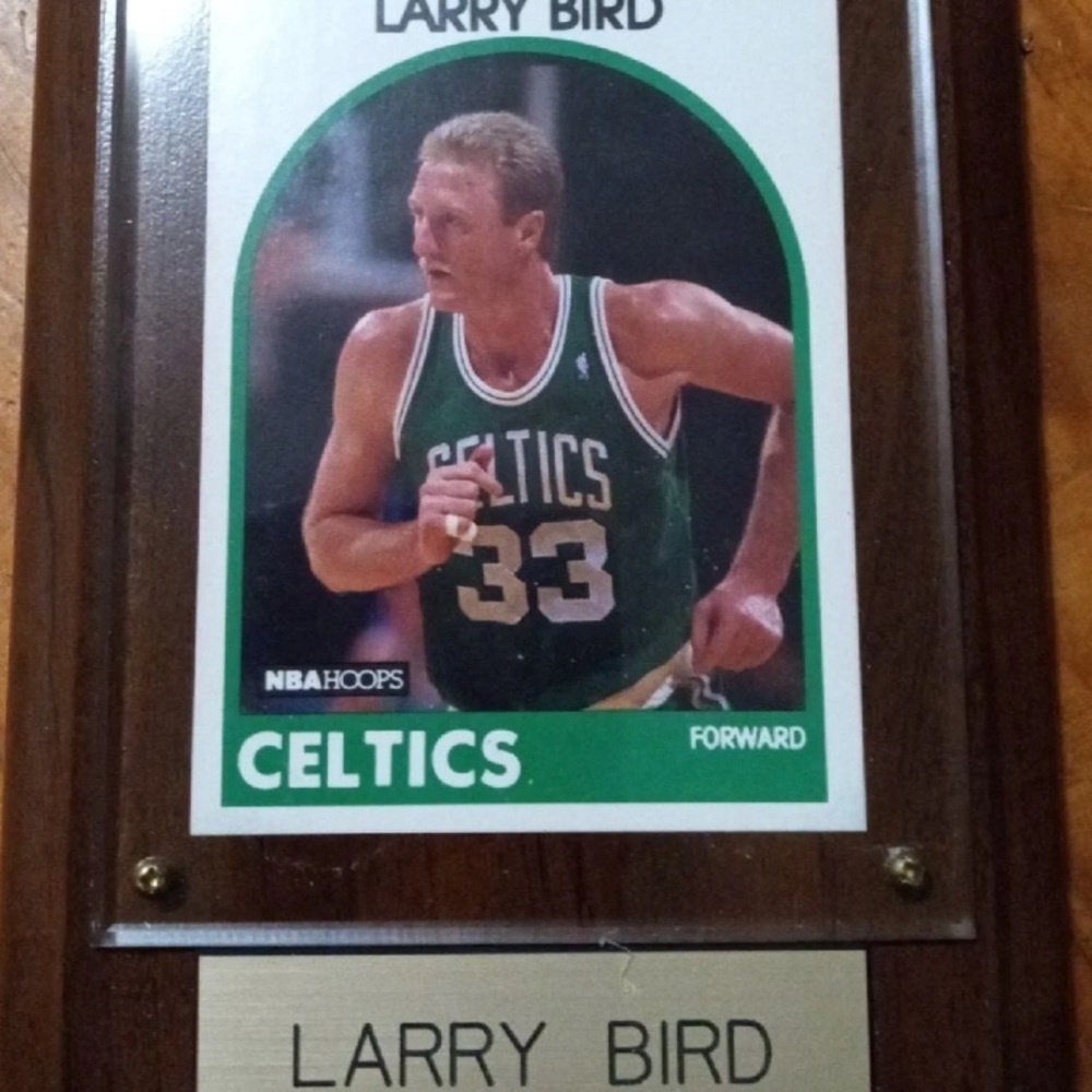 1989 Larry Bird vintage basketball plaque in original box